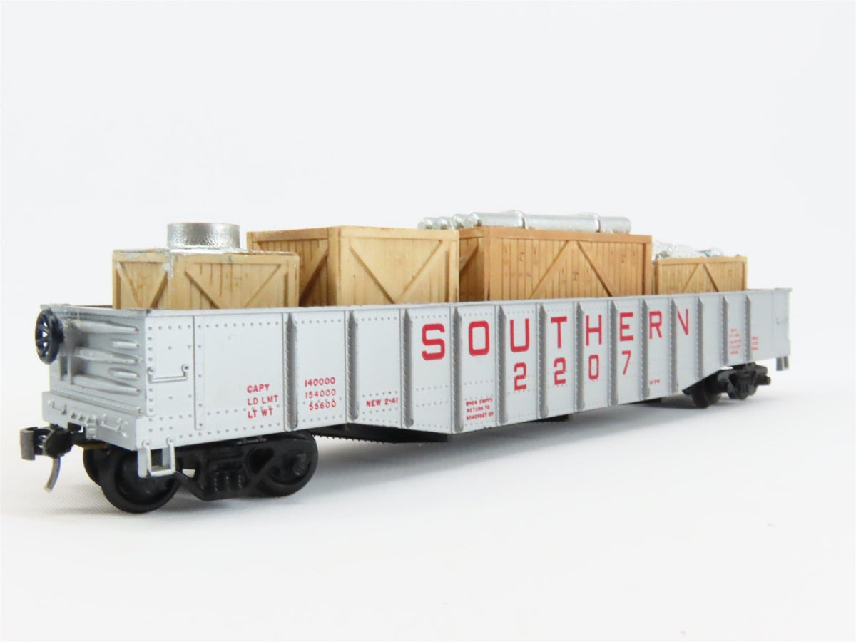 HO Scale Athearn Southern 50&#39; Gondola Car #2207 w/ Custom Wood Box Load