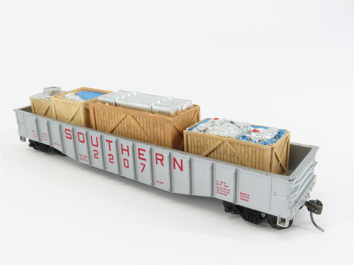 HO Scale Athearn Southern 50&#39; Gondola Car #2207 w/ Custom Wood Box Load