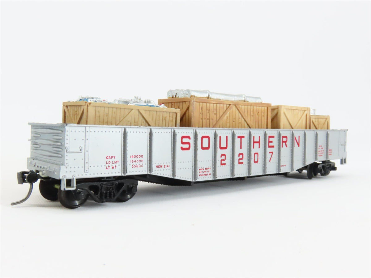 HO Scale Athearn Southern 50&#39; Gondola Car #2207 w/ Custom Wood Box Load