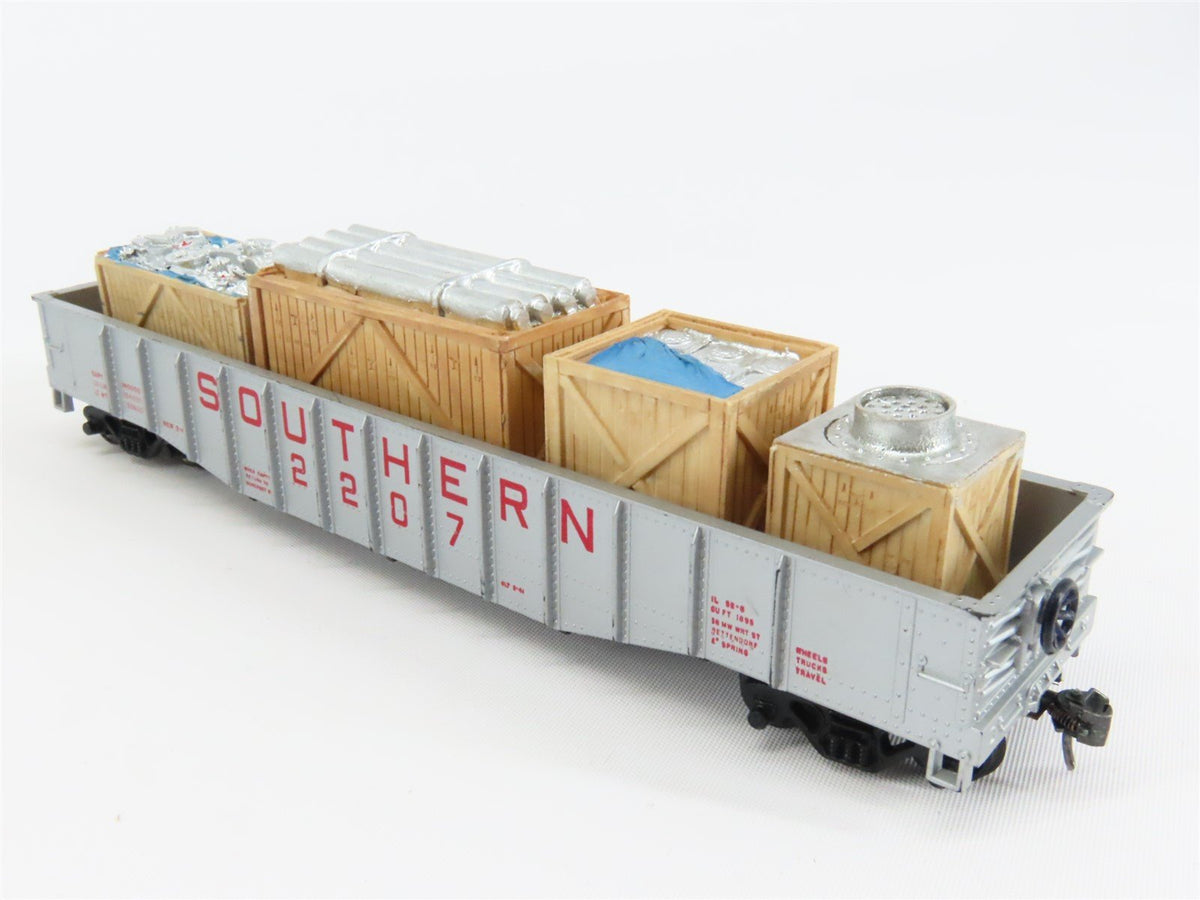 HO Scale Athearn Southern 50&#39; Gondola Car #2207 w/ Custom Wood Box Load