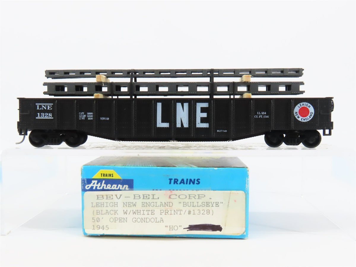 HO Athearn 1945 LNE Lehigh &amp; New England 50&#39; Gondola Car #1328 w/ Custom Load