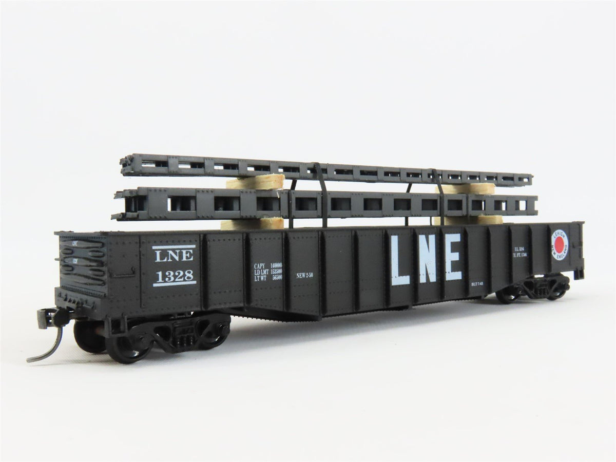 HO Athearn 1945 LNE Lehigh &amp; New England 50&#39; Gondola Car #1328 w/ Custom Load