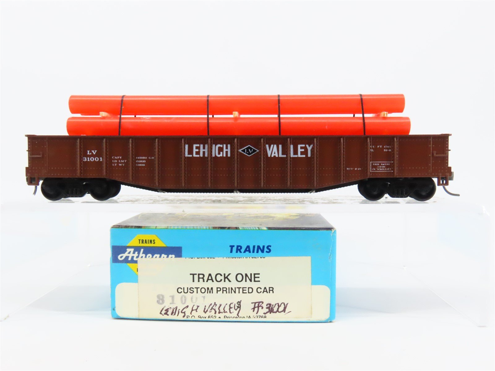 HO Scale Athearn LV Lehigh Valley 50' Gondola Car #31001 w/ Custom Load