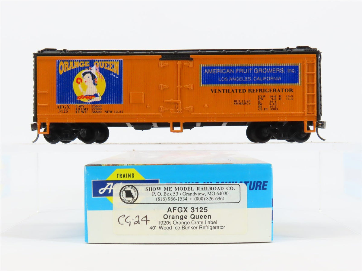 HO Scale Athearn AFGX Orange Queen 40&#39; Wood Reefer Car #3125 Pro Custom