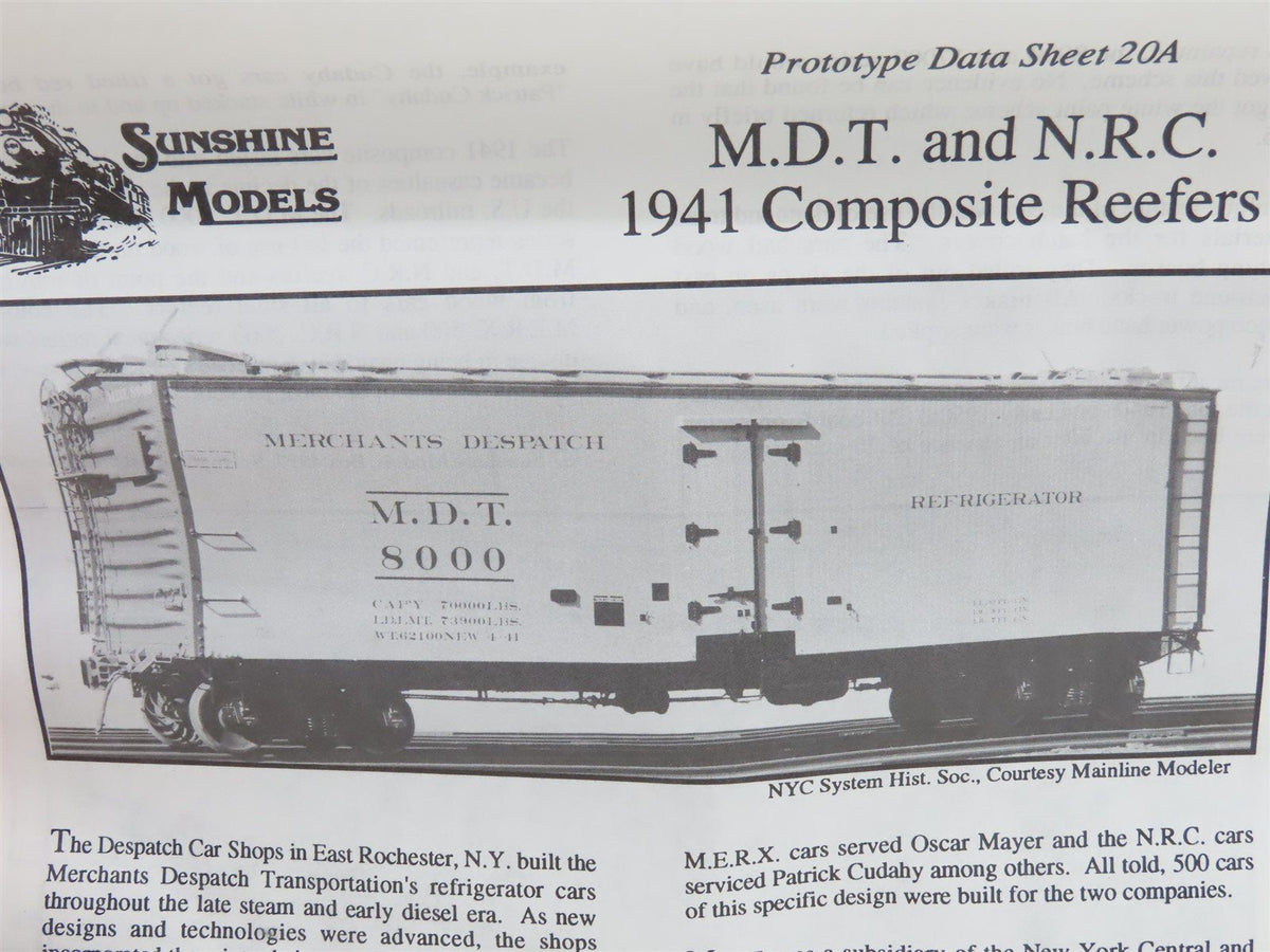 HO Sunshine Resin Kit #20.1 Undecorated MDT 8000 Series 1941 Composite Reefer