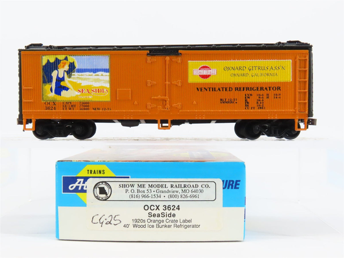 HO Scale Athearn OCX Seaside 40&#39; Wood Reefer Car #3624 Pro Custom