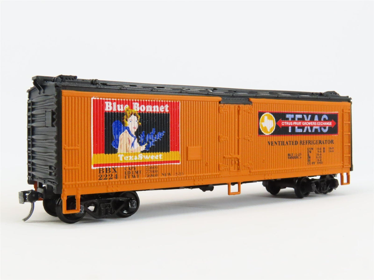 HO Scale Athearn BBX Blue Bonnet 40&#39; Wood Reefer Car #2224 Pro Custom