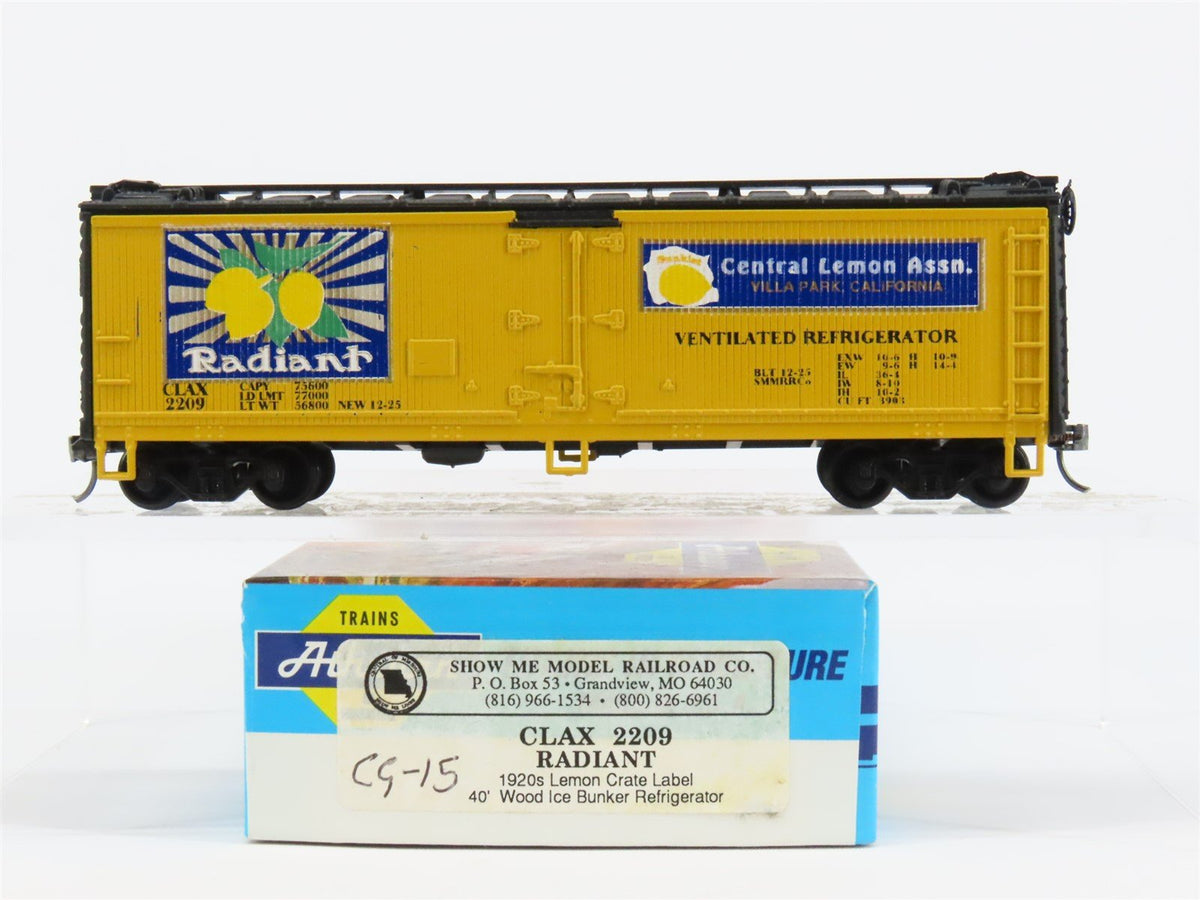 HO Scale Athearn CLAX Radiant Lemon 40&#39; Wood Reefer Car #2209 Pro Custom