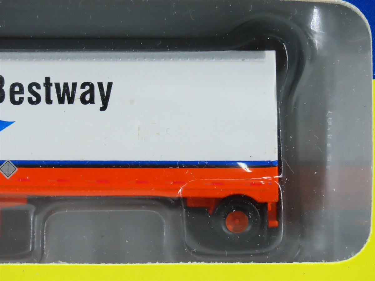 N Scale Athearn 10824 USF Reddaway / Bestway Two 28&#39; Wedge Trailers &amp; Dolly