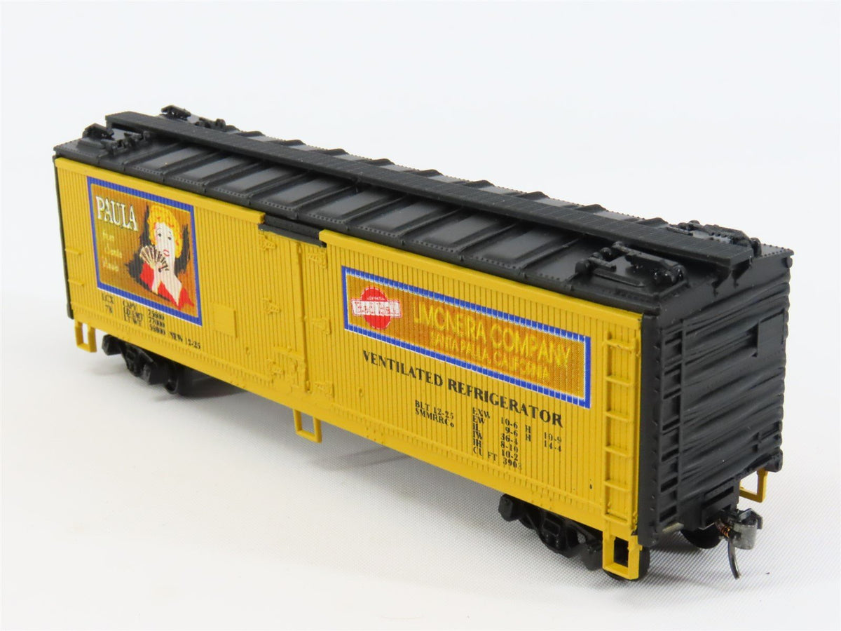 HO Scale Athearn ICX Paula Limoneira 40&#39; Wood Reefer Car #78 Pro Custom