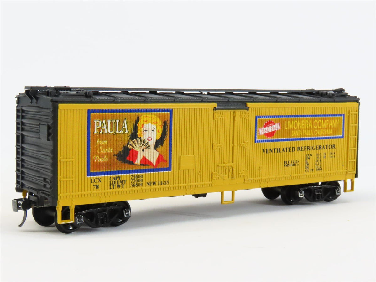 HO Scale Athearn ICX Paula Limoneira 40&#39; Wood Reefer Car #78 Pro Custom