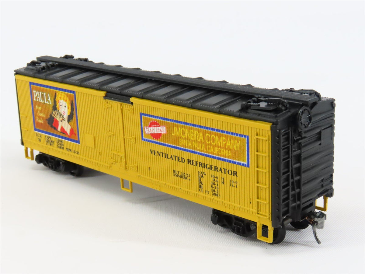 HO Scale Athearn ICX Paula Limoneira 40&#39; Wood Reefer Car #78 Pro Custom