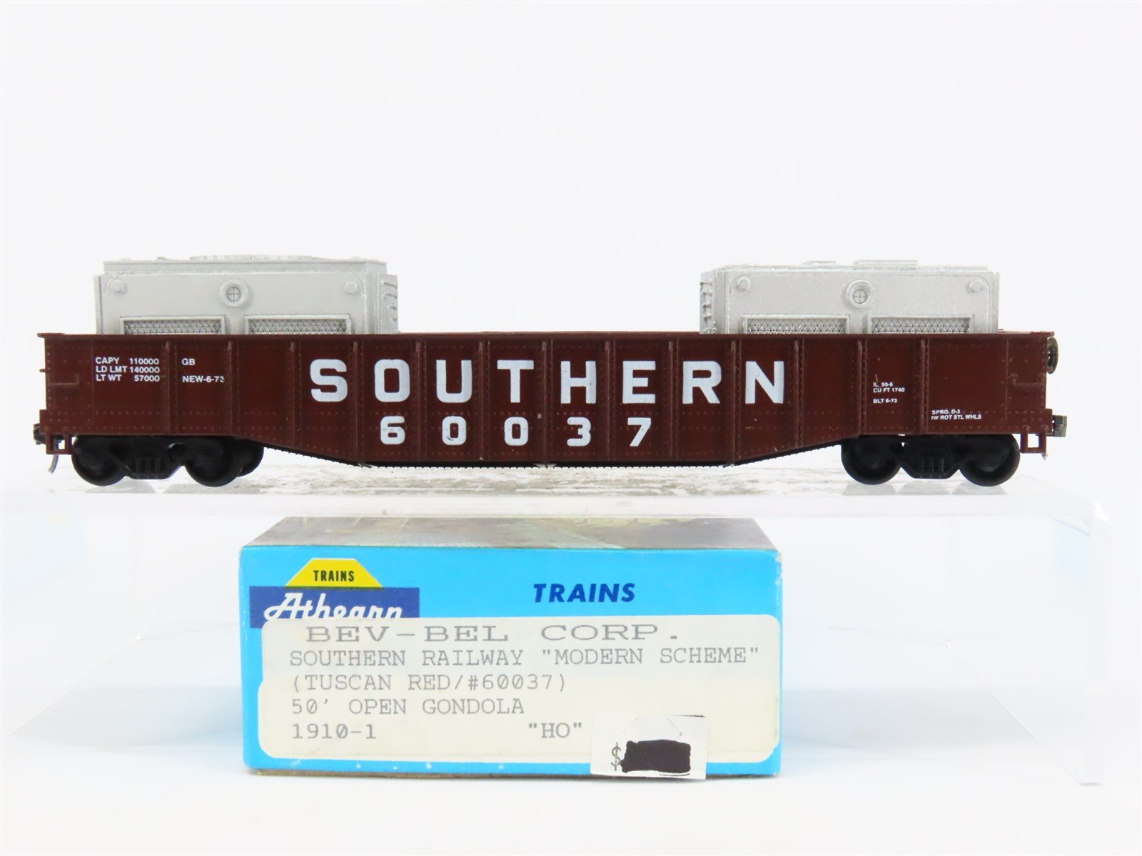 HO Scale Athearn/Bev-Bel 1910-1 Southern 50' Gondola Car #60037 w/ Custom Load