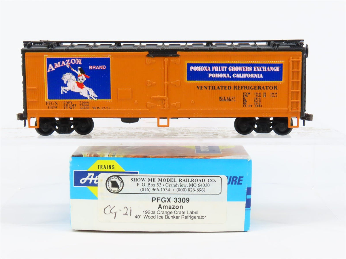 HO Scale Athearn PFGX Amazon Brand 40&#39; Wood Reefer Car #3309 Pro Custom