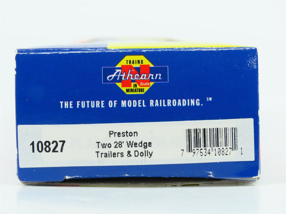 N Scale Athearn 10827 Preston The 151 Line 28&#39; Wedge Trailers &amp; Dolly