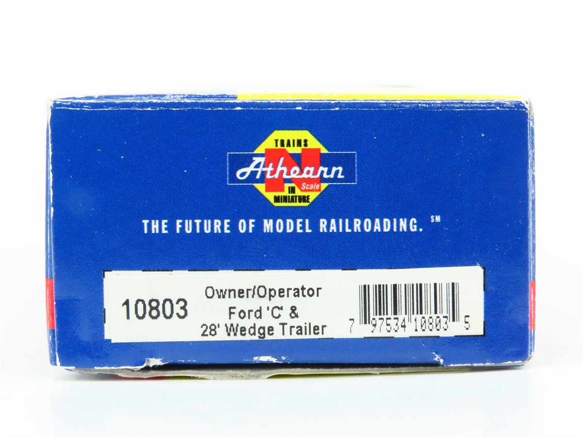 N 1/160 Scale Athearn 10803 Owner/Operator Ford C &amp; 28&#39; Wedge Trailer - Custom