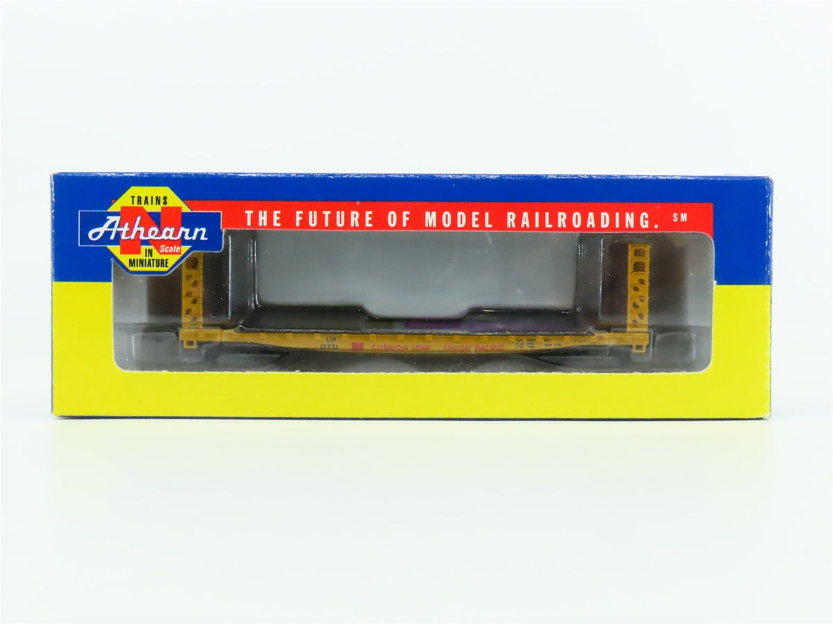 N Scale Athearn 10891 UP Union Pacific Railroad 53&#39; Bulkhead Flat Car #15771