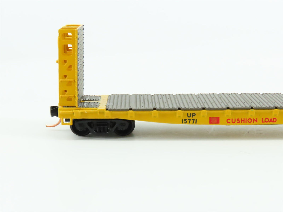 N Scale Athearn 10891 UP Union Pacific Railroad 53&#39; Bulkhead Flat Car #15771