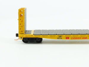 N Scale Athearn 10891 UP Union Pacific Railroad 53' Bulkhead Flat Car #15771