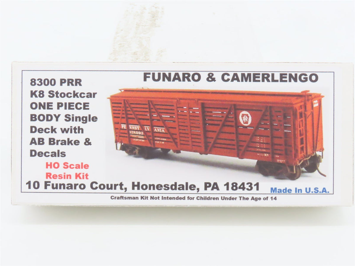 HO Funaro &amp; Camerlengo Resin Kit #8300 Undecorated PRR K8 Stock Car - Sealed