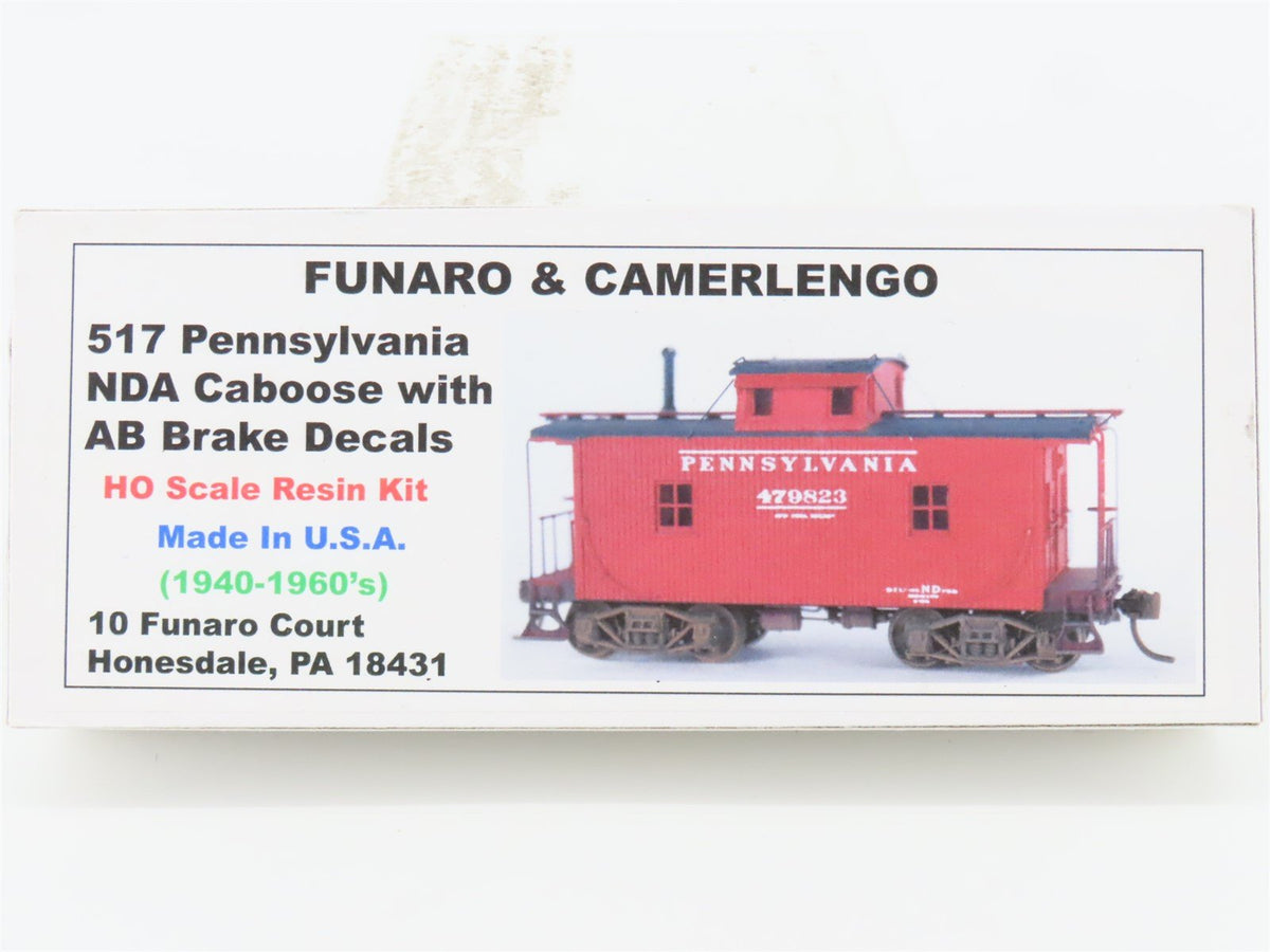 HO Funaro &amp; Camerlengo Resin Kit #517 Undecorated PRR NDA Caboose - Sealed