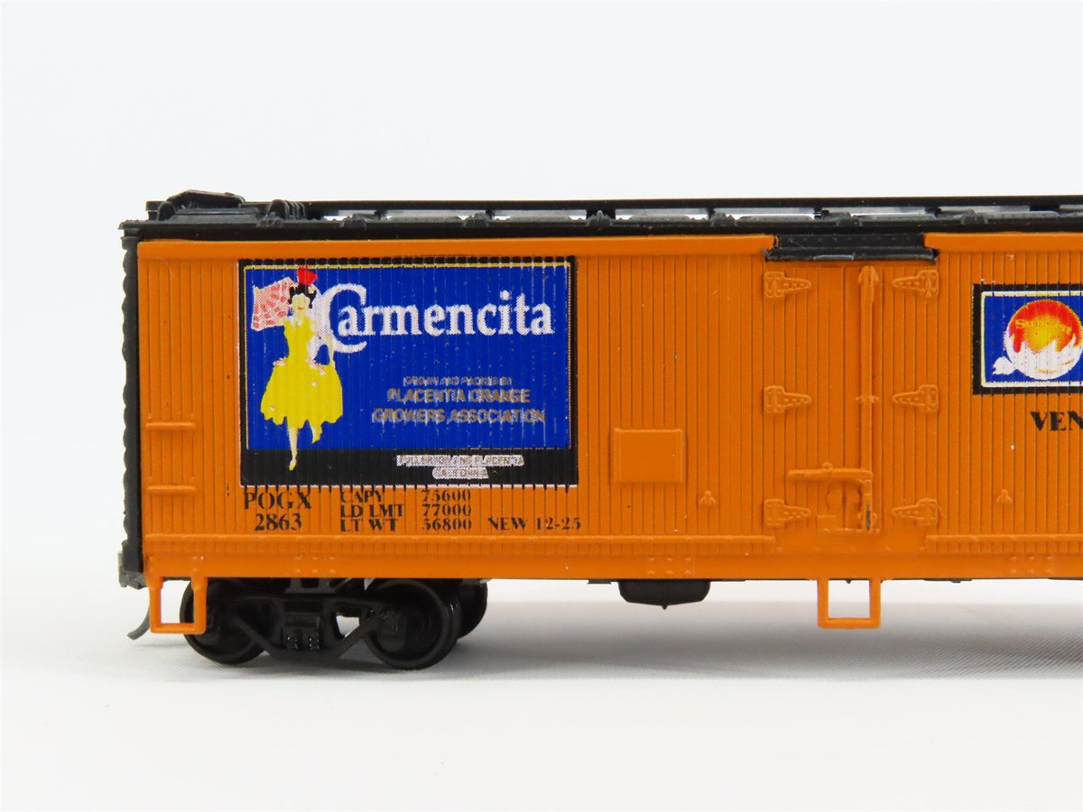 HO Scale Athearn POGX Carmencita 40&#39; Wood Reefer Car #2863 Pro Custom