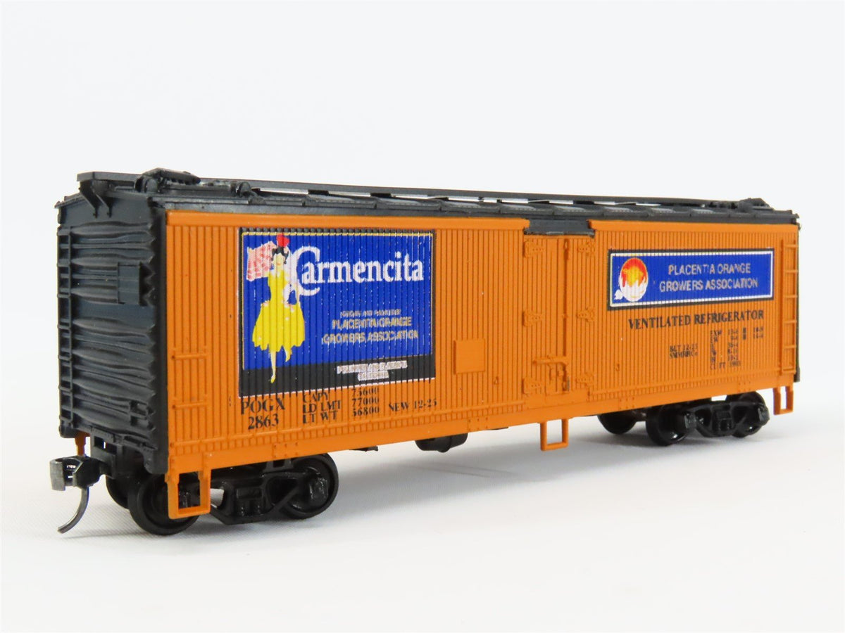 HO Scale Athearn POGX Carmencita 40&#39; Wood Reefer Car #2863 Pro Custom