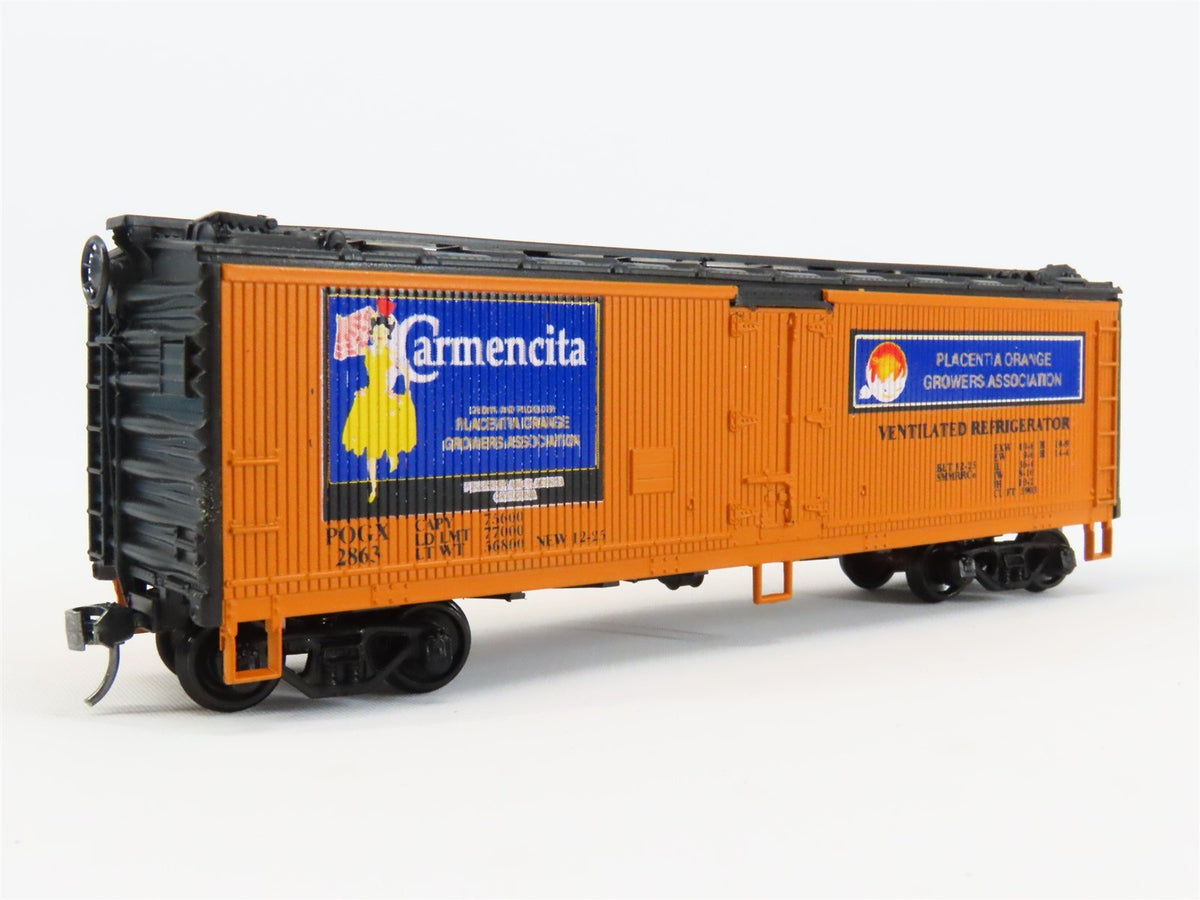 HO Scale Athearn POGX Carmencita 40&#39; Wood Reefer Car #2863 Pro Custom