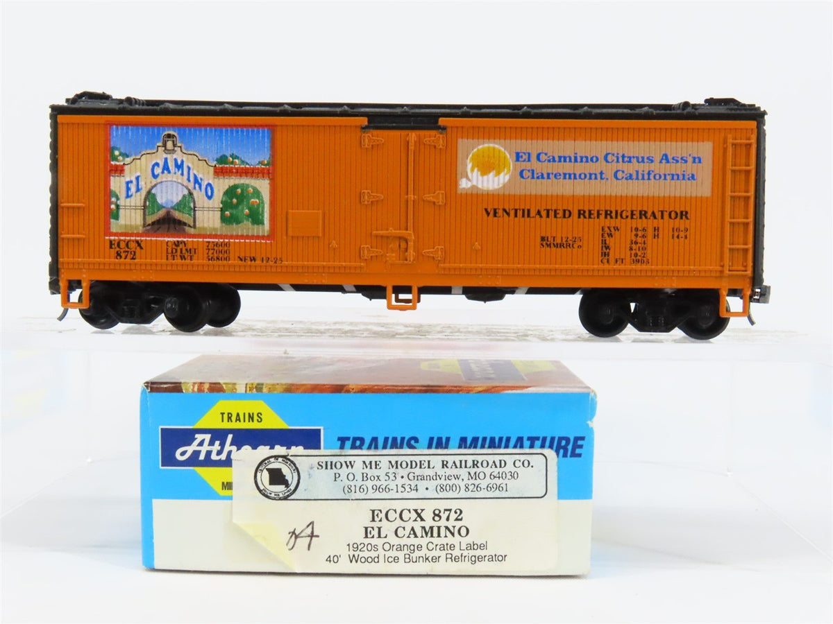 HO Scale Athearn ECCX El Camino 40&#39; Wood Reefer Car #872 Pro Custom