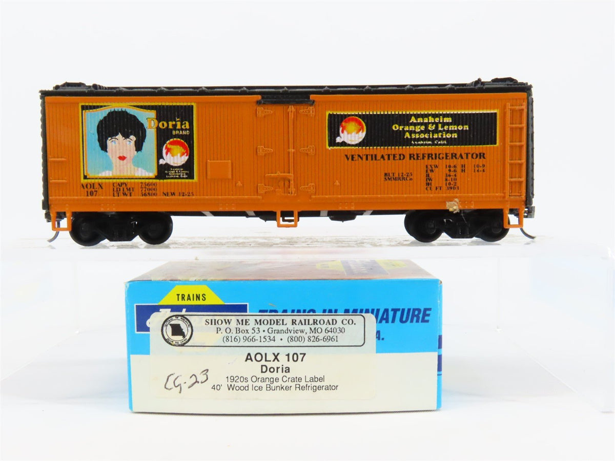 HO Scale Athearn AOLX Doria 1920s 40&#39; Wood Reefer Car #107 Pro Custom