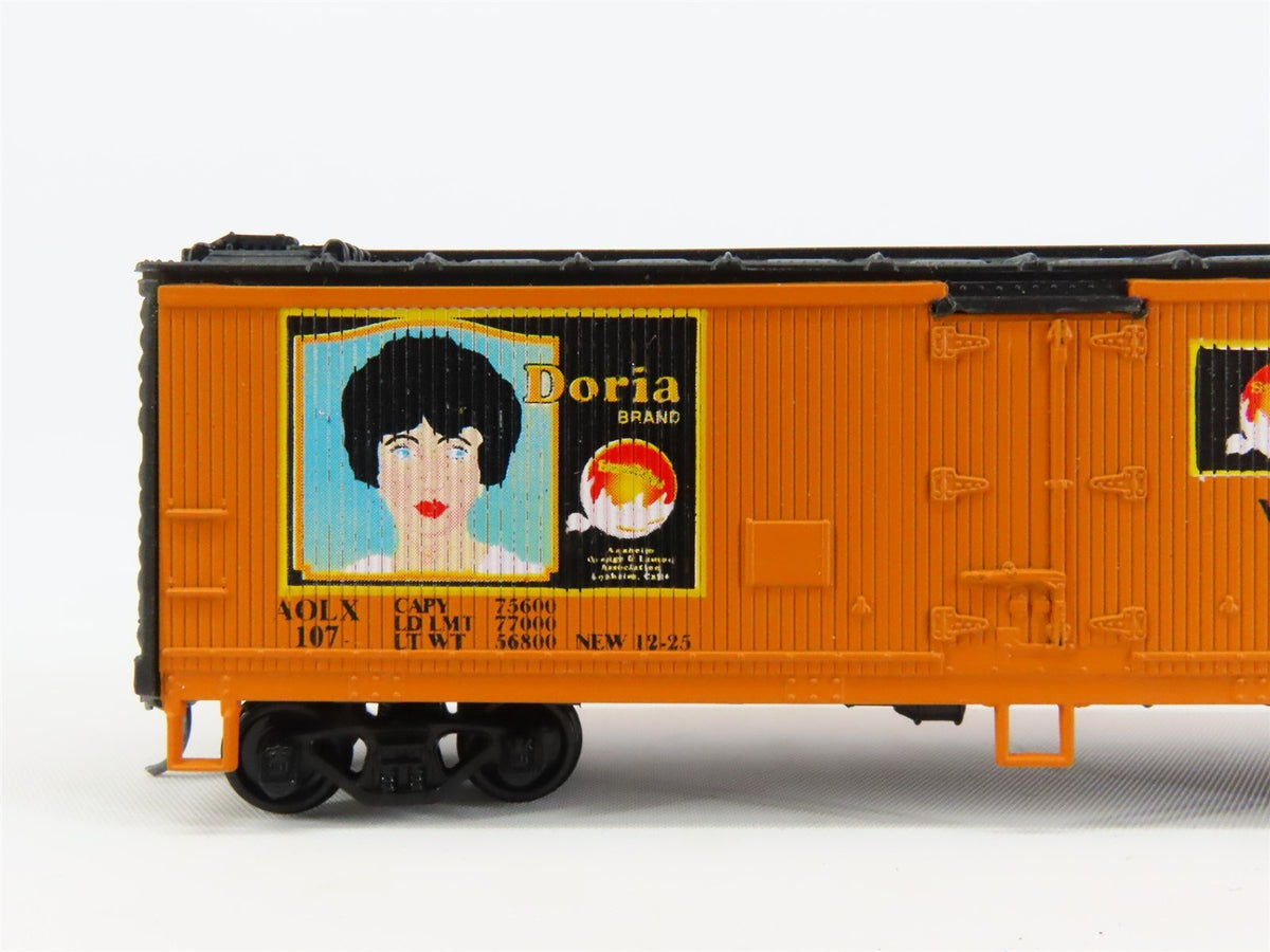 HO Scale Athearn AOLX Doria 1920s 40&#39; Wood Reefer Car #107 Pro Custom