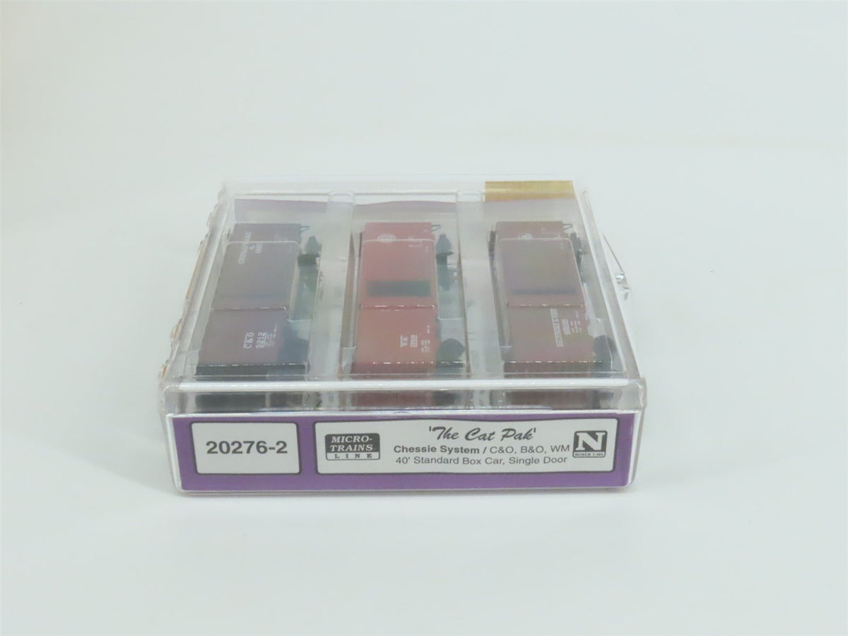 N Scale Micro-Trains MTL 20276-2 &quot;The Cat Pak&quot; Chessie System 40&#39; Box Car 3-Pack