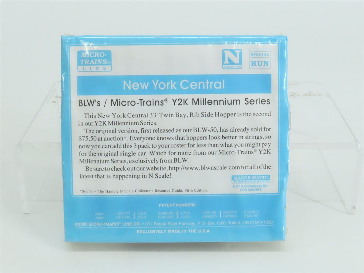 N Micro-Trains MTL BLW 2000-2 NYC New York Central 2-Bay Hopper 3-Pack Sealed