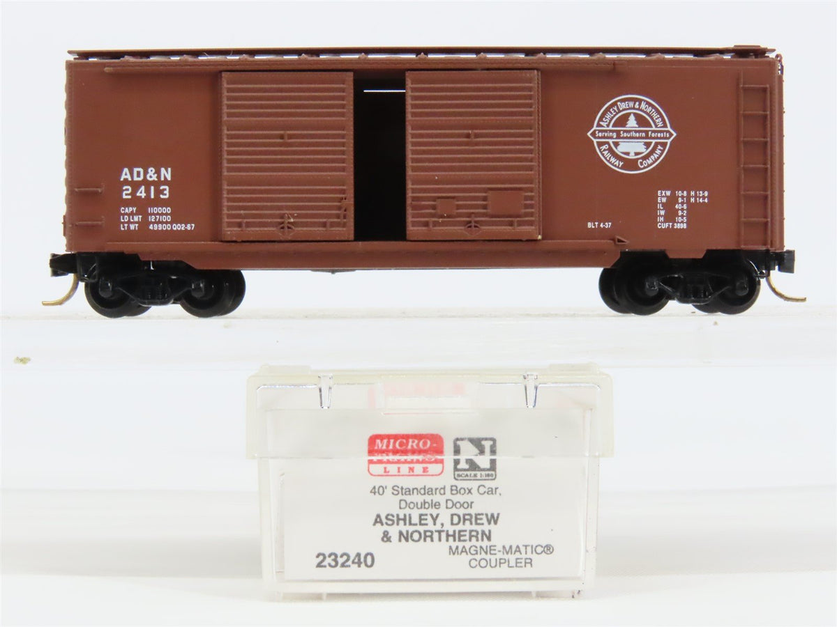 N Scale Micro-Trains MTL 23240 ADN Ashley Drew &amp; Northern 40&#39; Boxcar #2413
