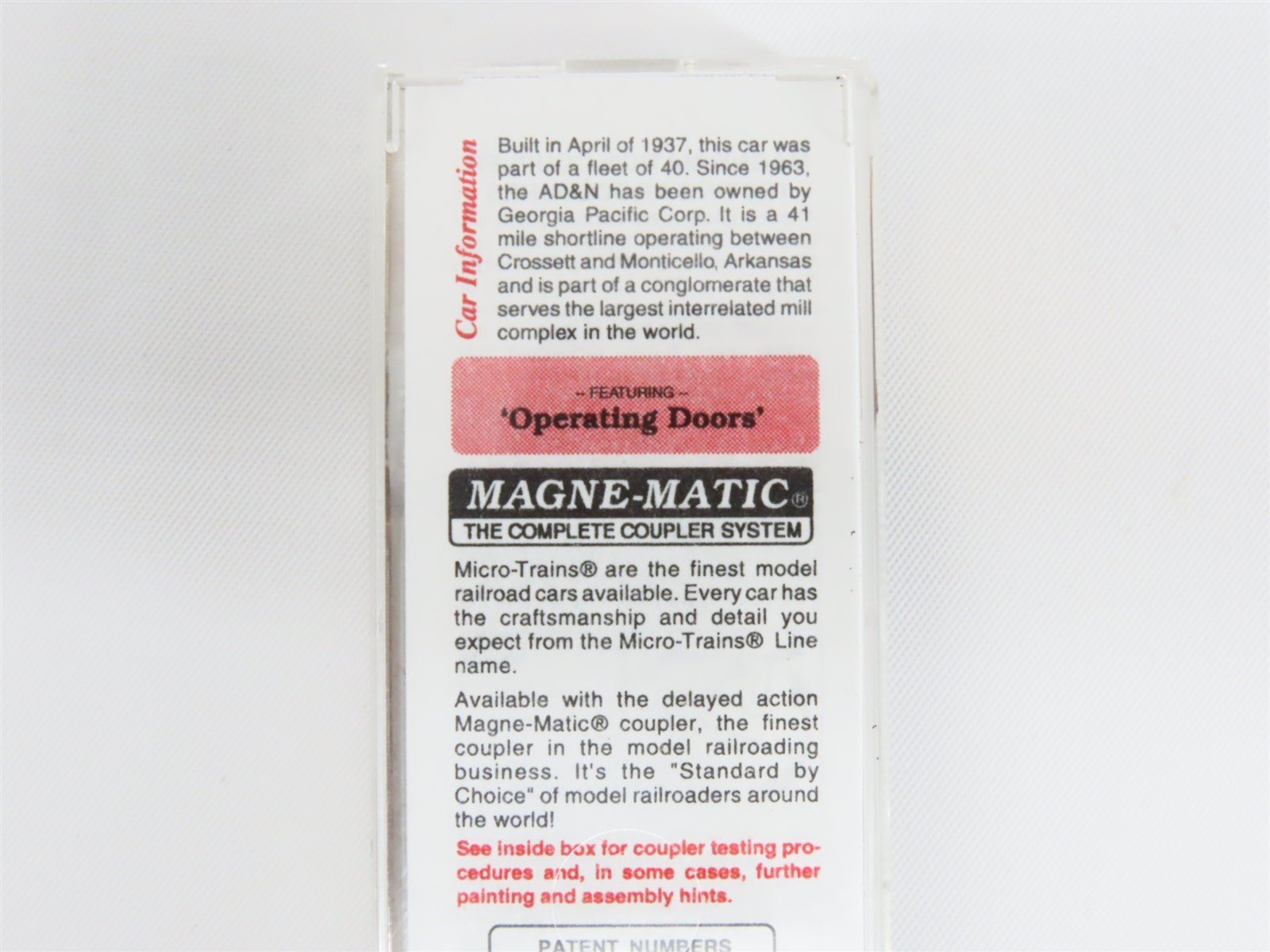 N Scale Micro-Trains MTL 23240 ADN Ashley Drew & Northern 40' Boxcar #2413