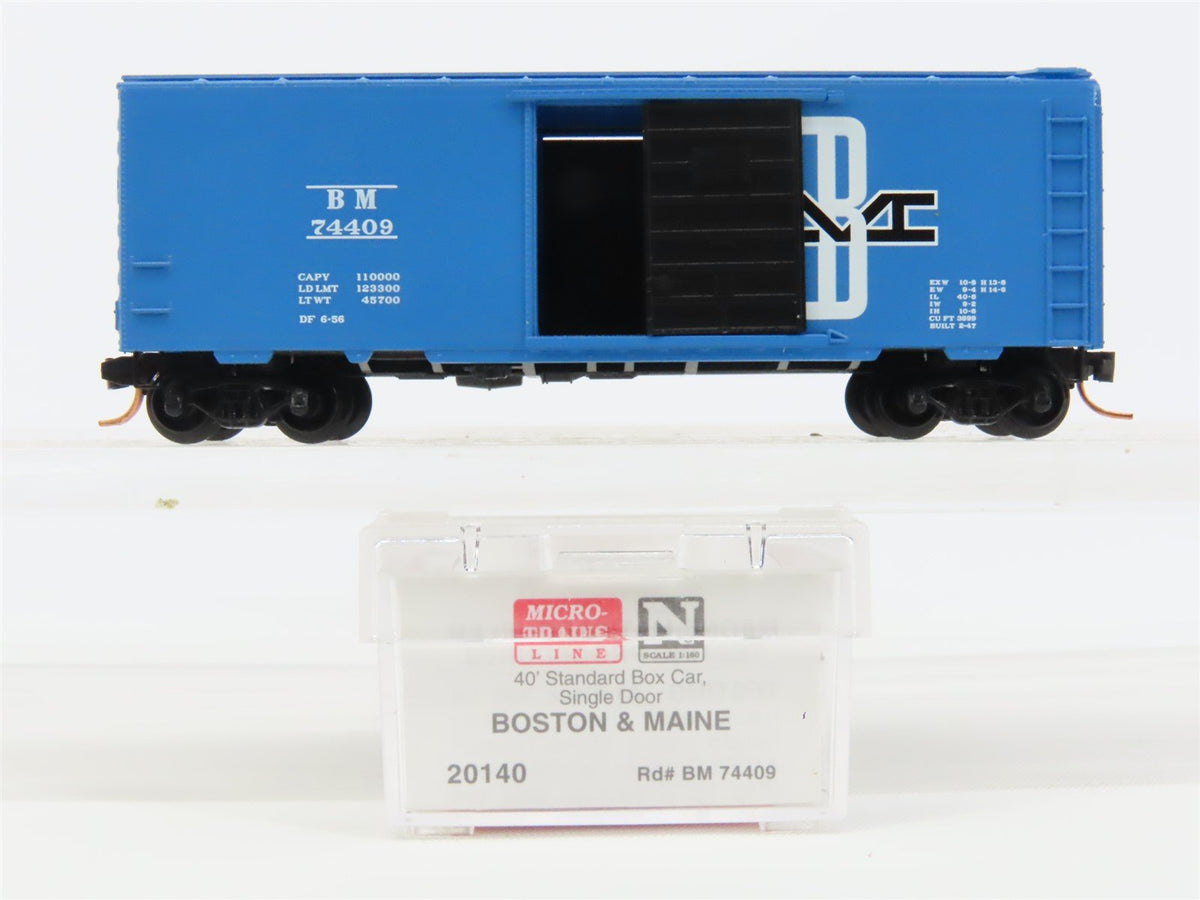 N Scale Micro-Trains MTL 20140 B&amp;M Boston &amp; Maine 40&#39; Standard Boxcar #74409