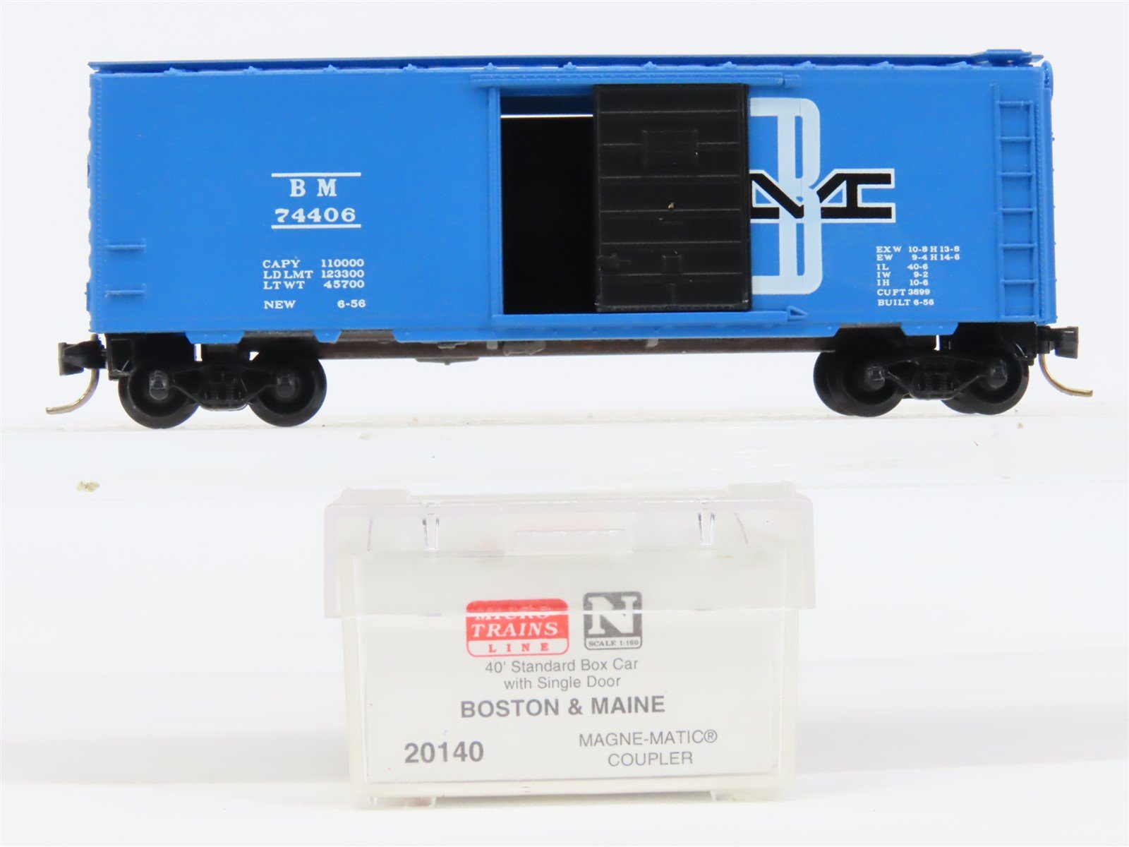 N Scale Micro-Trains MTL 20140 B&M Boston & Maine 40' Standard Boxcar #74406