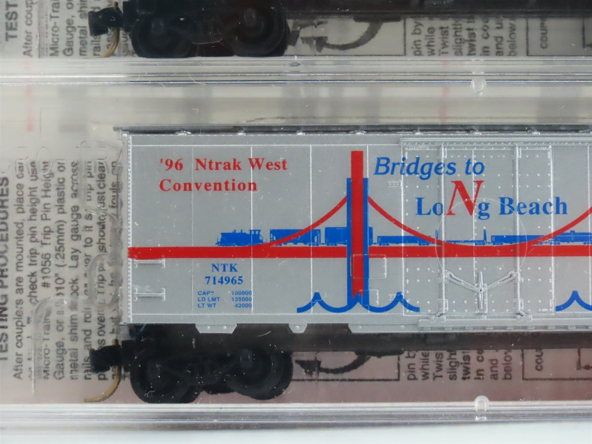 N Micro-Trains MTL NTK Ntrak &#39;96 &quot;Bridges to Long Beach&quot; Box Car 5-Pack Sealed