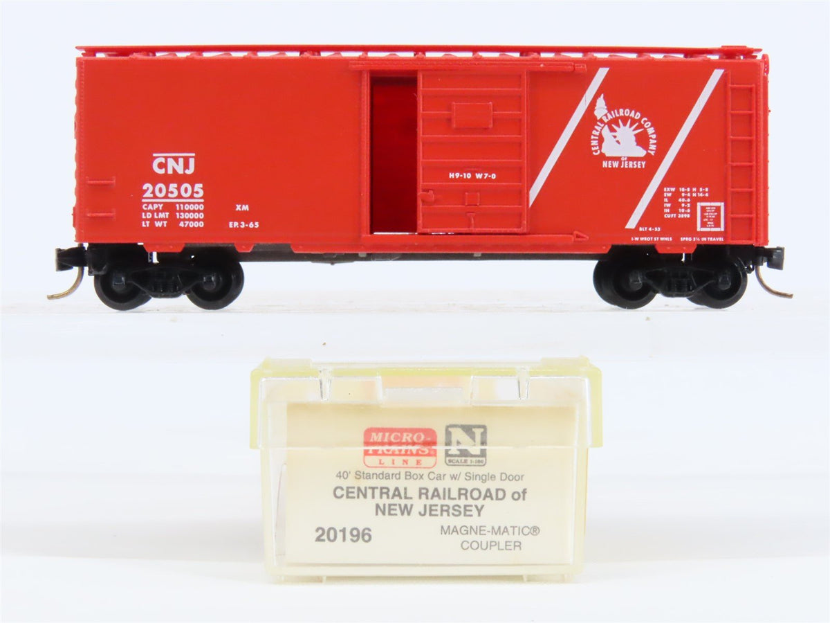 N Scale Micro-Trains MTL 20196 CNJ Jersey Central 40&#39; Standard Boxcar #20505