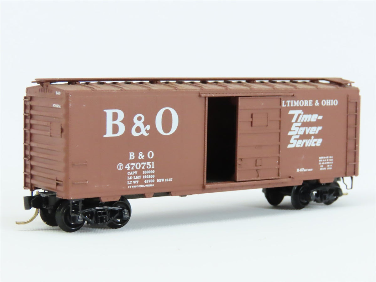 N Micro-Trains MTL 20346/2 B&amp;O Baltimore &amp; Ohio &quot;Time Saver&quot; 40&#39; Boxcar #470751