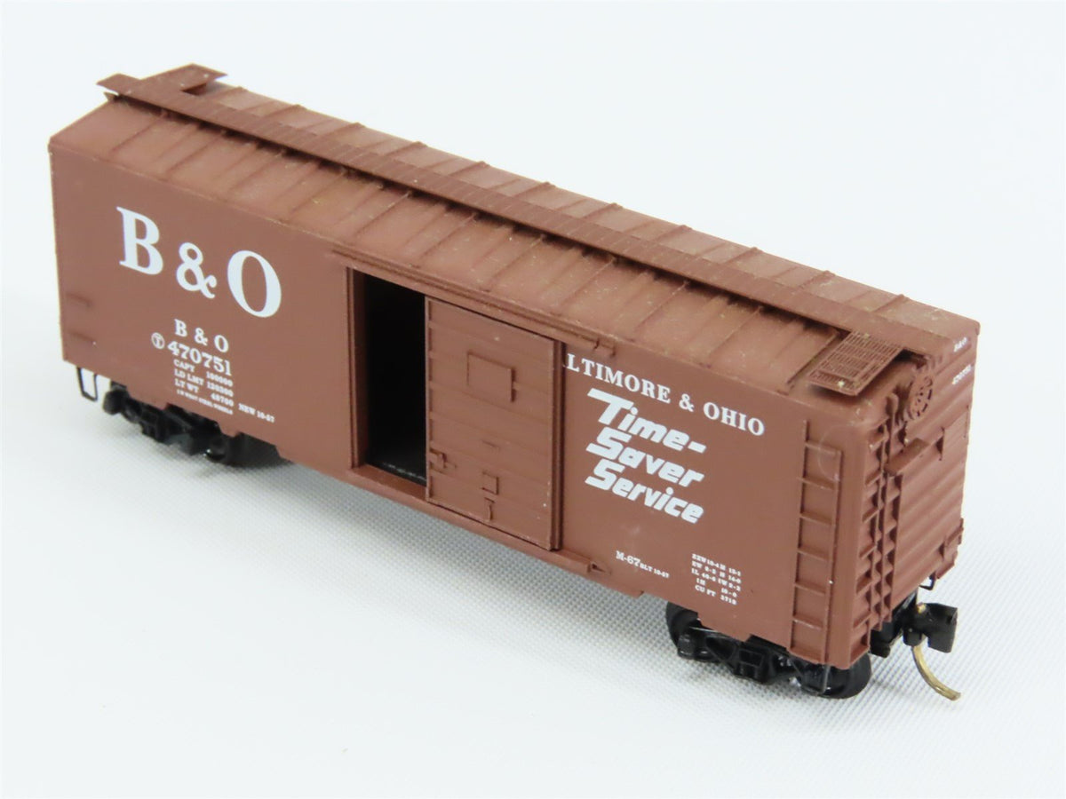 N Micro-Trains MTL 20346/2 B&amp;O Baltimore &amp; Ohio &quot;Time Saver&quot; 40&#39; Boxcar #470751