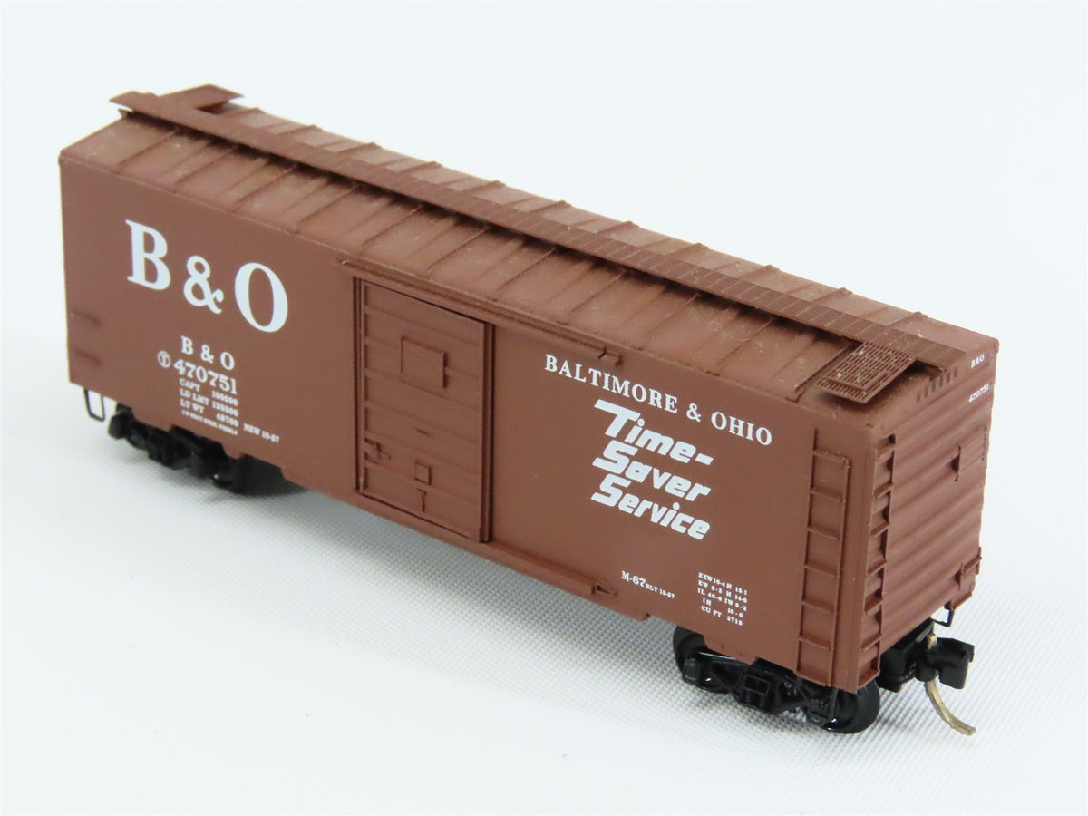 N Micro-Trains MTL 20346/2 B&amp;O Baltimore &amp; Ohio &quot;Time Saver&quot; 40&#39; Boxcar #470751