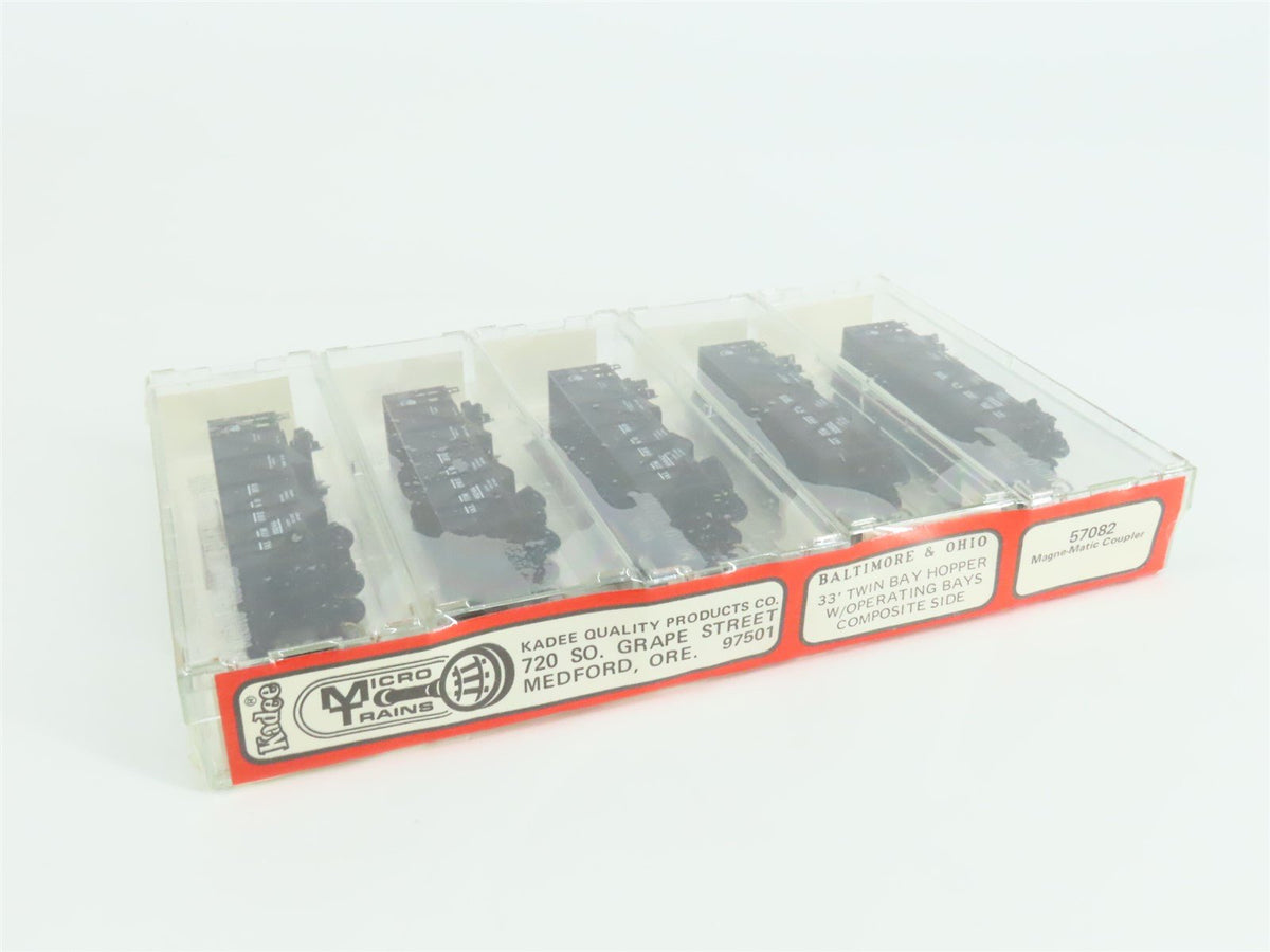 N Kadee Micro-Trains MTL 57082 B&amp;O Baltimore &amp; Ohio 2-Bay Hopper 5-Pack Sealed