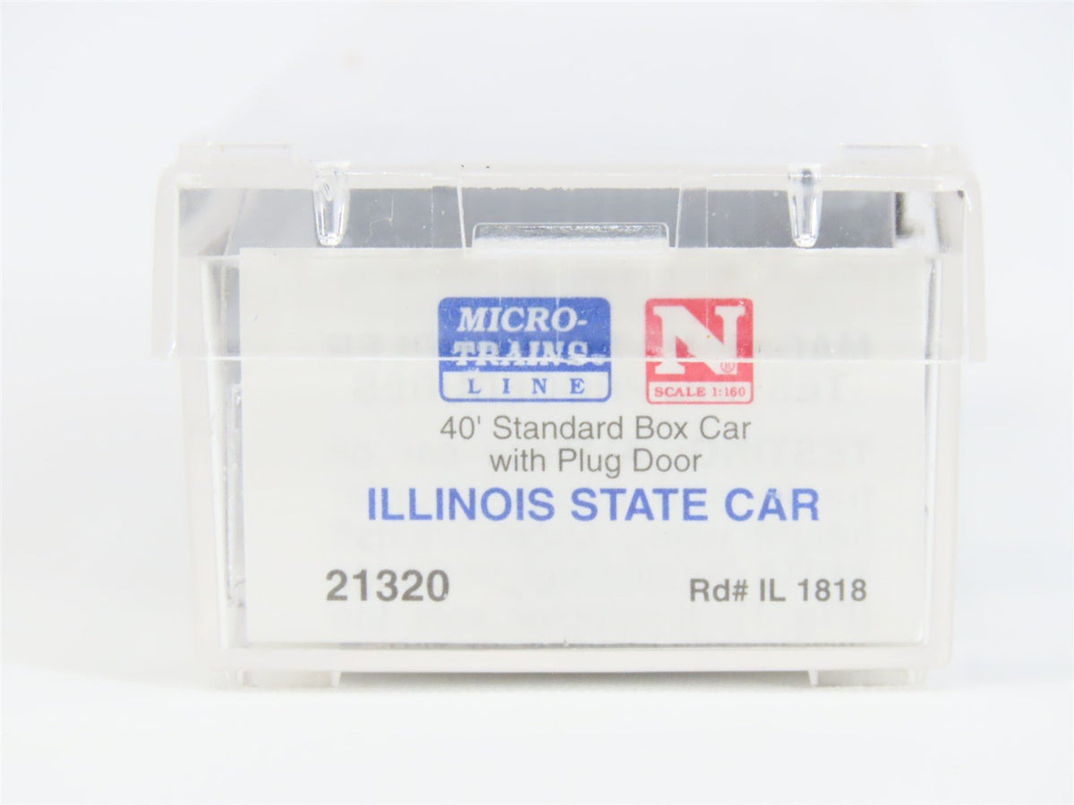 N Micro-Trains MTL 21320 IL Illinois State 40&#39; Standard Plug Door Boxcar #1818