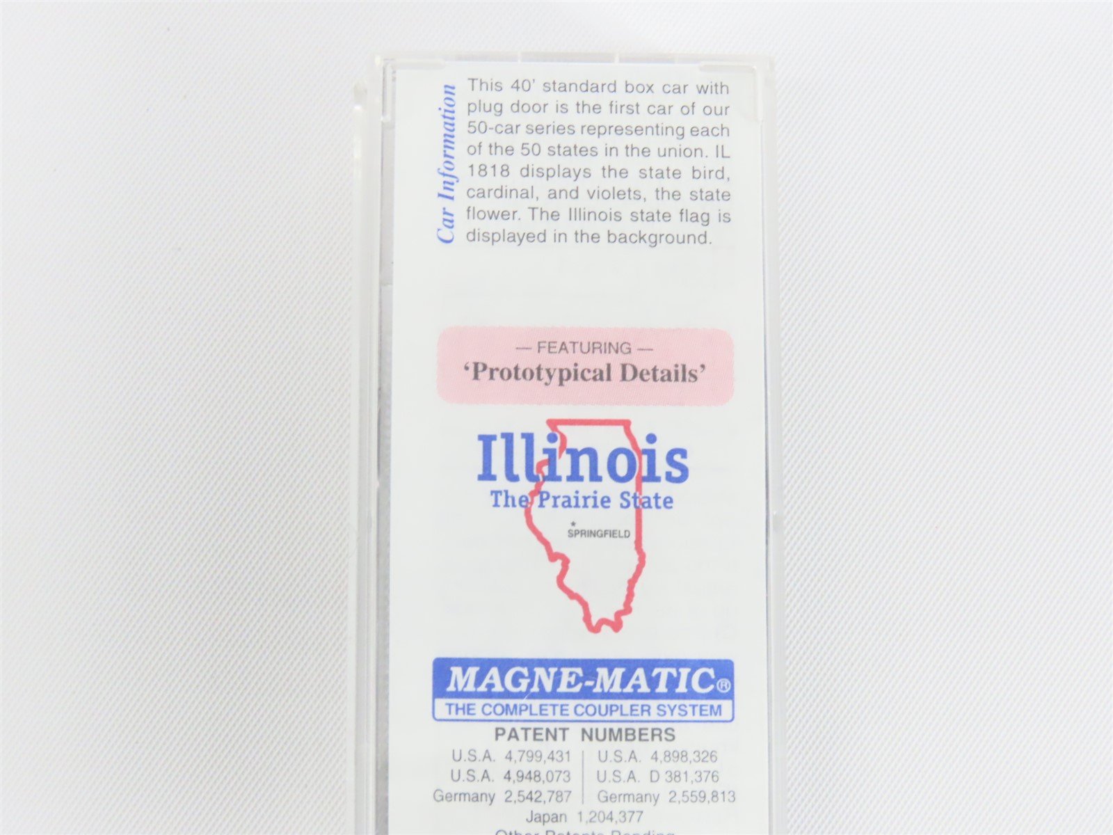 N Micro-Trains MTL 21320 IL Illinois State 40' Standard Plug Door Boxcar #1818