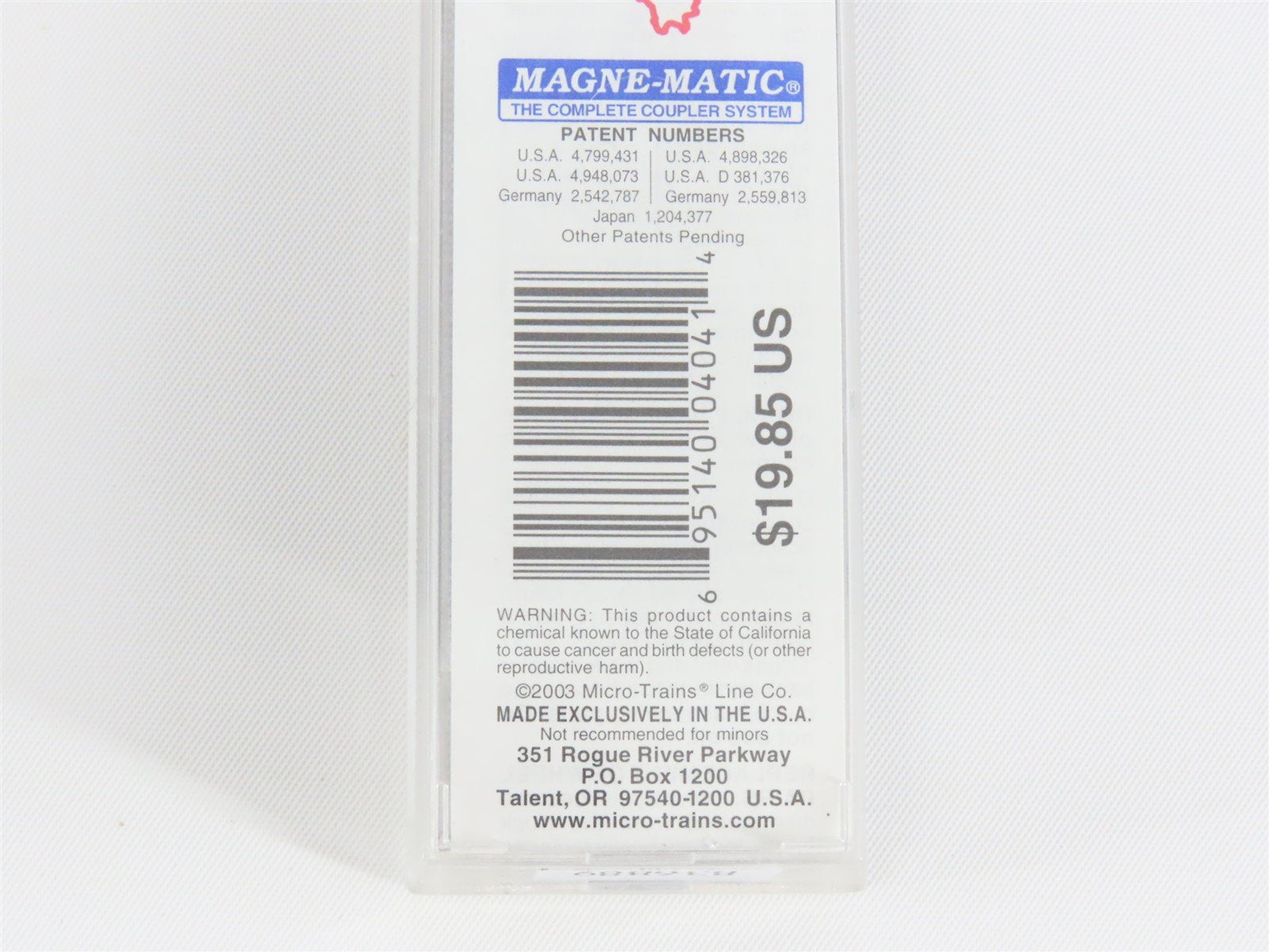 N Micro-Trains MTL 21320 IL Illinois State 40' Standard Plug Door Boxcar #1818