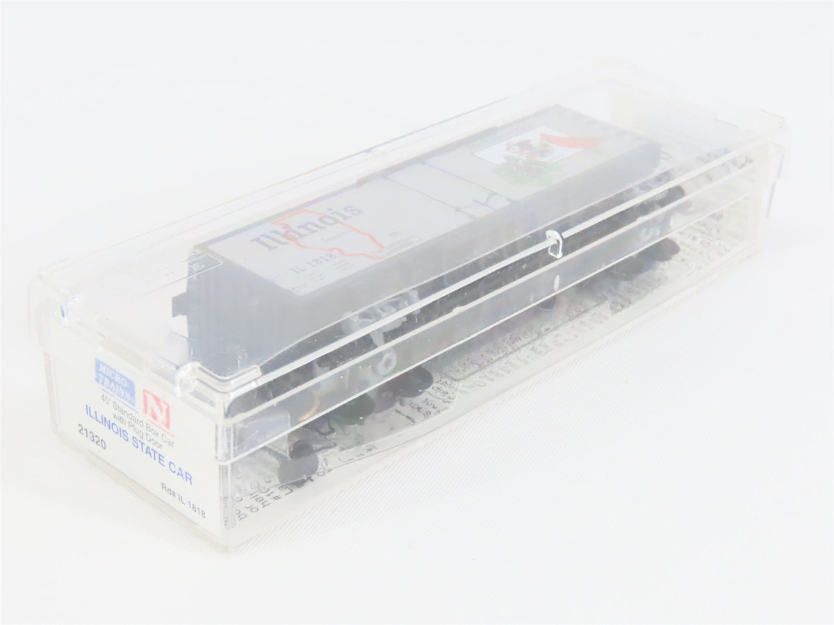 N Micro-Trains MTL 21320 IL Illinois State 40&#39; Standard Plug Door Boxcar #1818