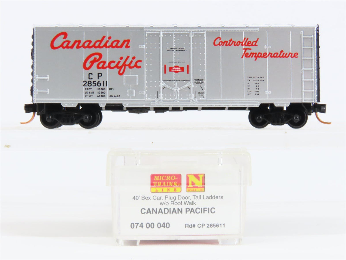 N Micro-Trains MTL 07400040 CP Canadian Pacific 40&#39; Plug Door Boxcar #285611