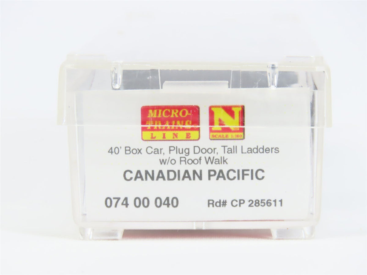 N Micro-Trains MTL 07400040 CP Canadian Pacific 40&#39; Plug Door Boxcar #285611