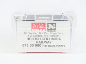 N Micro-Trains MTL 07300060 BCOL British Columbia 40' Standard Boxcar #990198